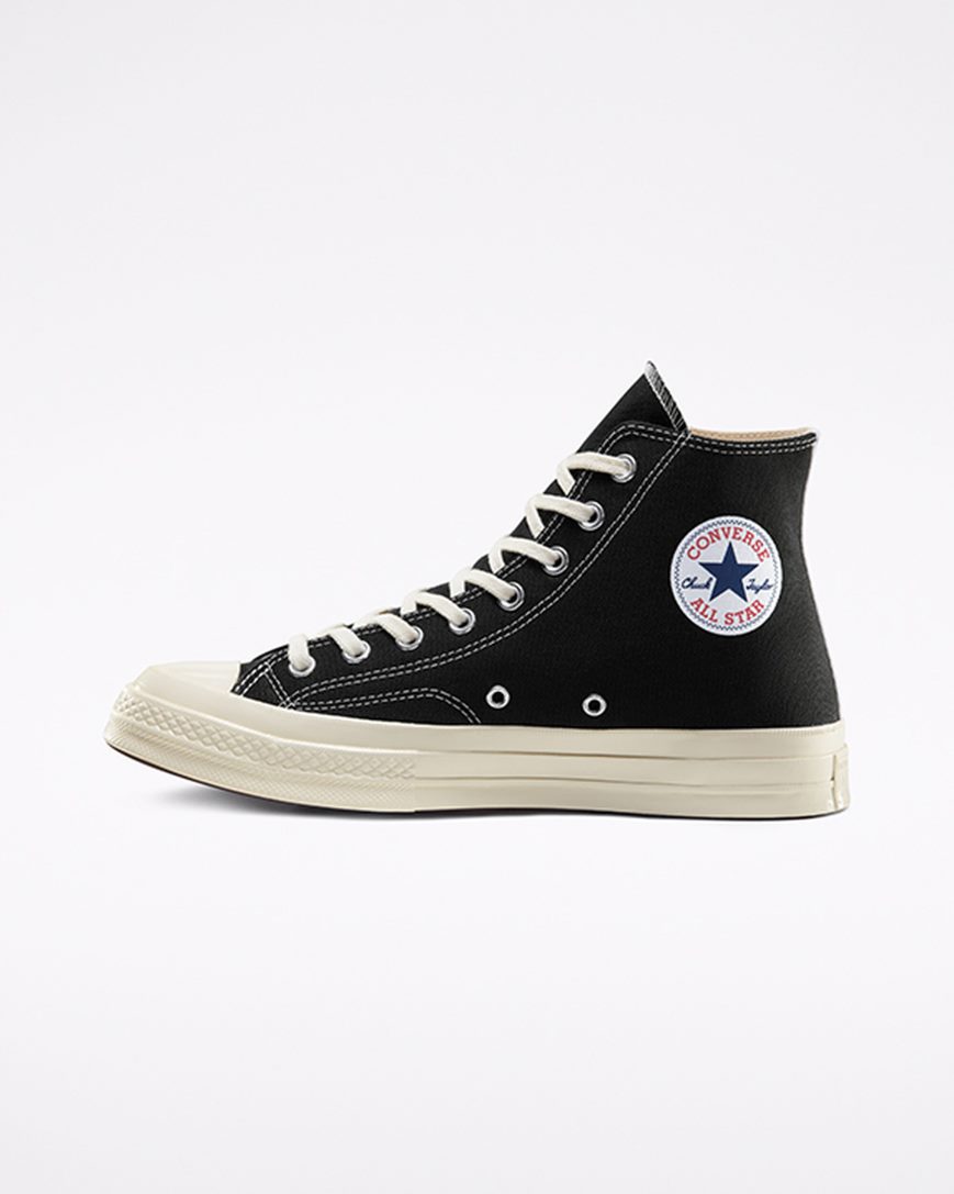 Zapatillas Altas Converse x Comme des Garçons PLAY Chuck 70 Hombre Negras Blancas Rojas | PE 2WP50L